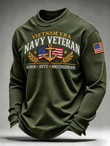 Men's U.S. Veterans Printed Waffle-Knit Top