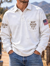 Men's Veteran Commemorative Print Long-Sleeve Polo Shirt