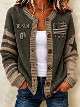 Women's DD-214 Print Casual Cardigan