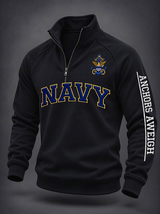 Men's US Veteran Print Zip-Up Hoodie