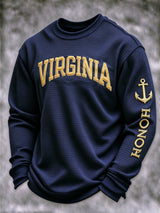 Men's Veteran-Print Casual Sweatshirt