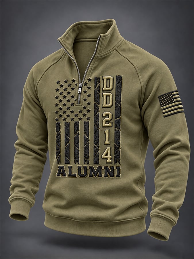 Men's Casual Printed Zip-Up Sweatshirt