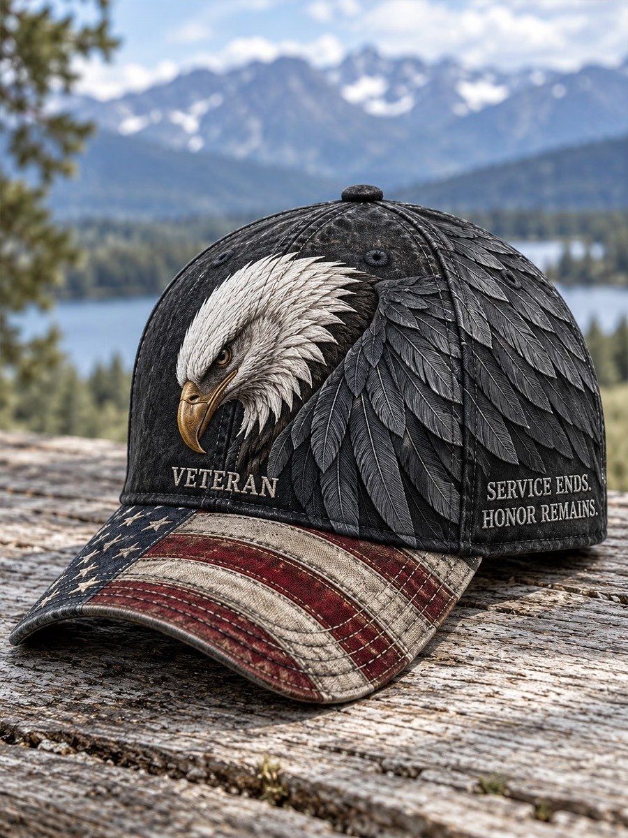 Unisex U.S. Veterans Printed Baseball Cap - Digital Printing