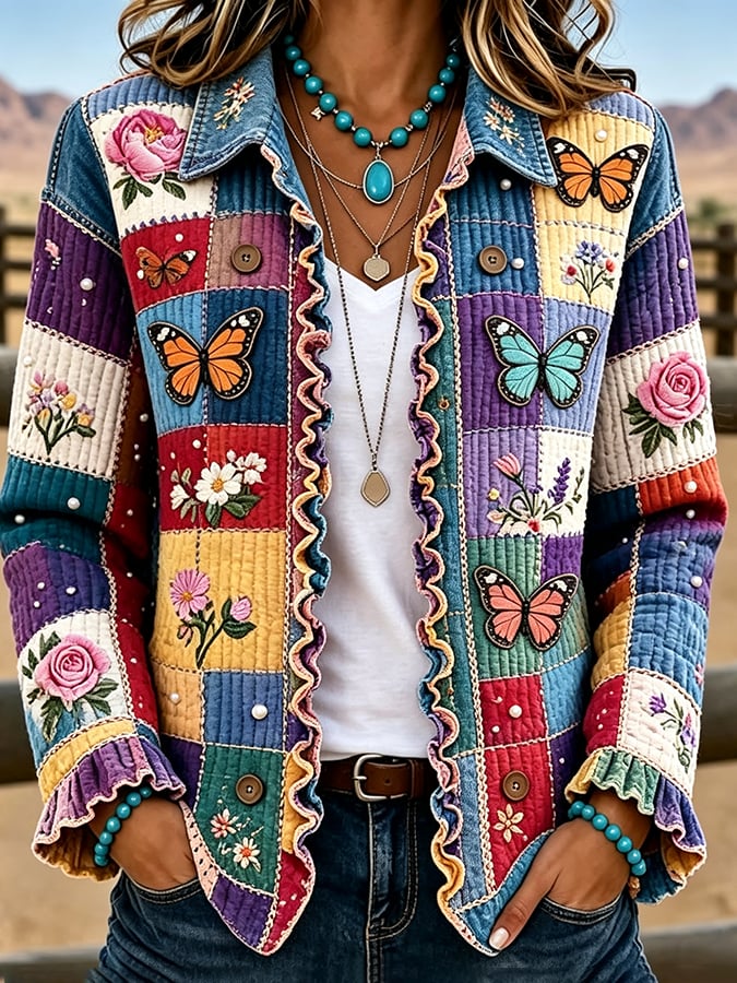 Women's Printed Casual Cardigan