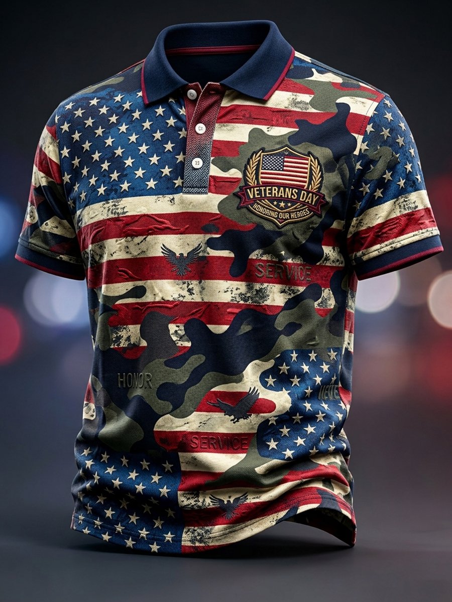 Men's U.S Veterans Day Short-Sleeve Polo Shirt