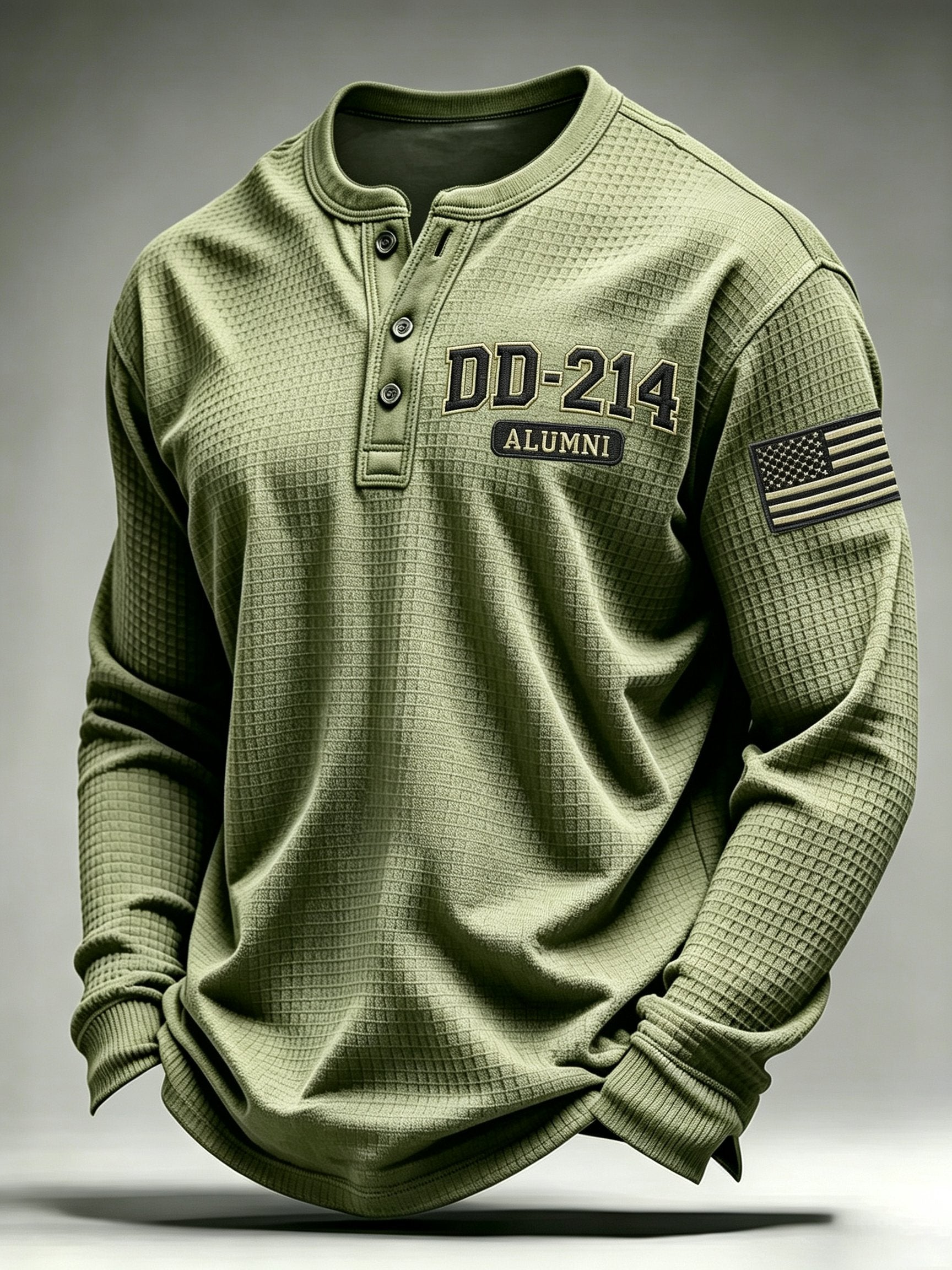Men's Veteran Pride DD-214 Printed Waffle-Knit Top