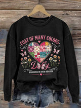 Retro Coat Of Many Colors Forever In Our Hearts Print Sweatshirt