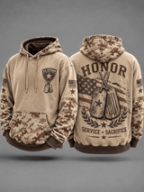 Men's Veteran Honor Dog Tag Camo Hoodie