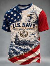Men's Veteran  Art Printed Short Sleeves T-Shirt