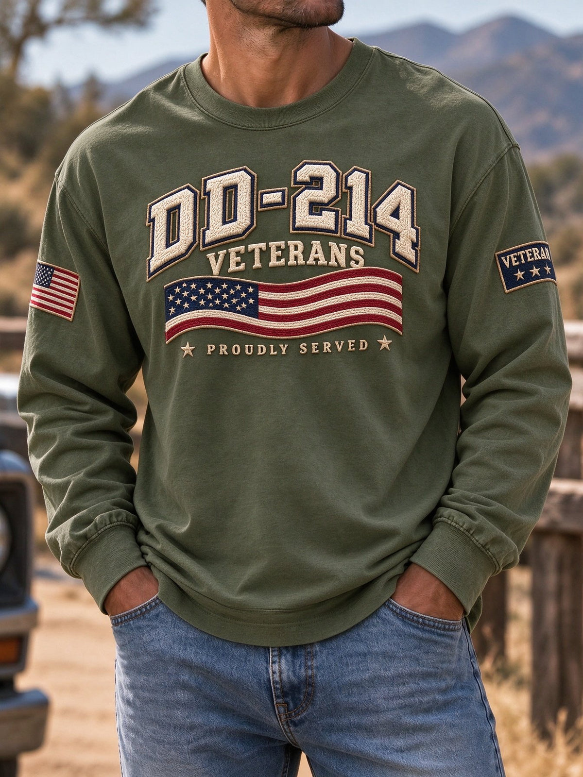 Men's Veteran Pride DD-214 Printed Casual Sweatshirt