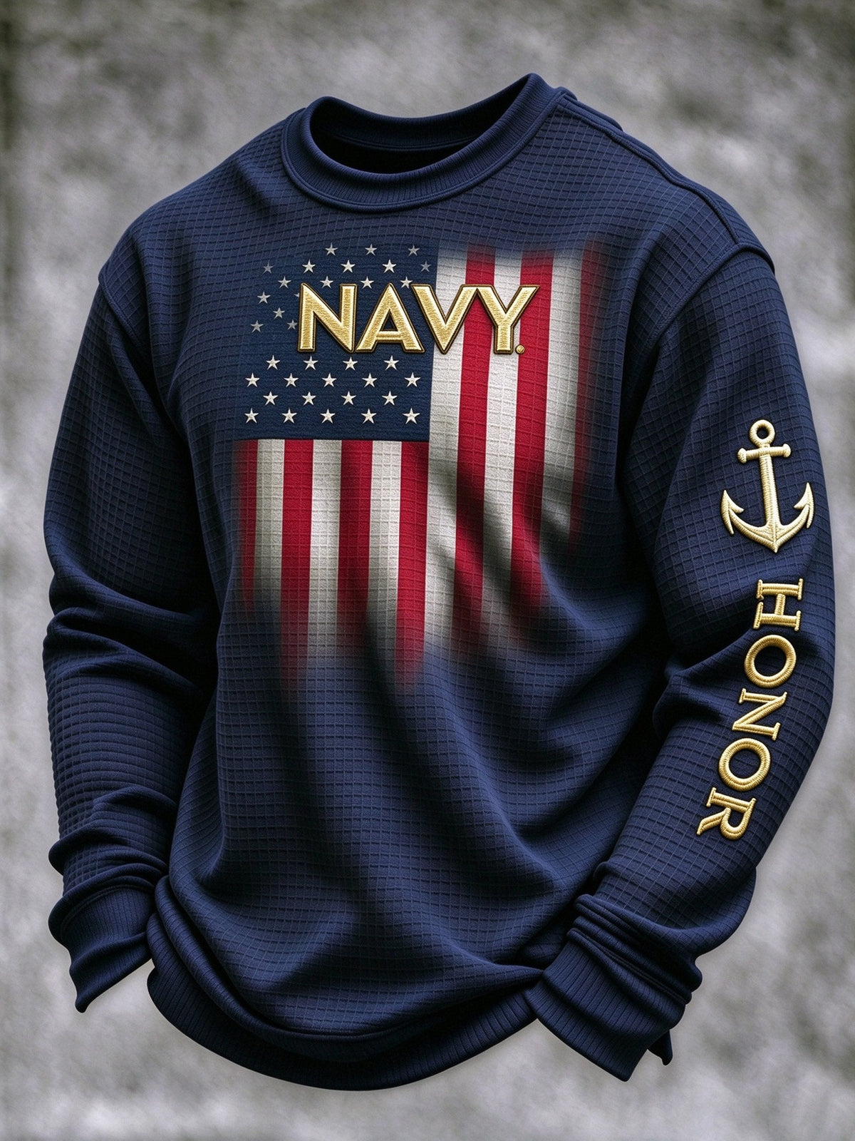 Men's Veteran-Print Casual Sweatshirt