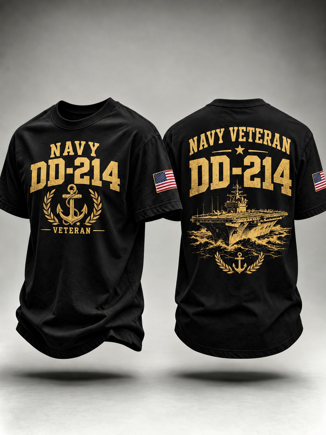 Men's Retro Veteran Art Printed Short Sleeves T-Shirt